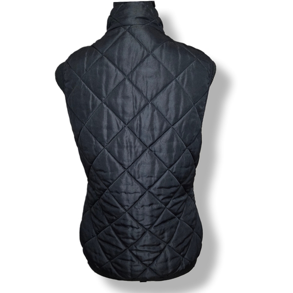 Love Tree Womens Sz Medium Black Quilted Vest Front Pockets-Full Zip - Picture 6 of 11